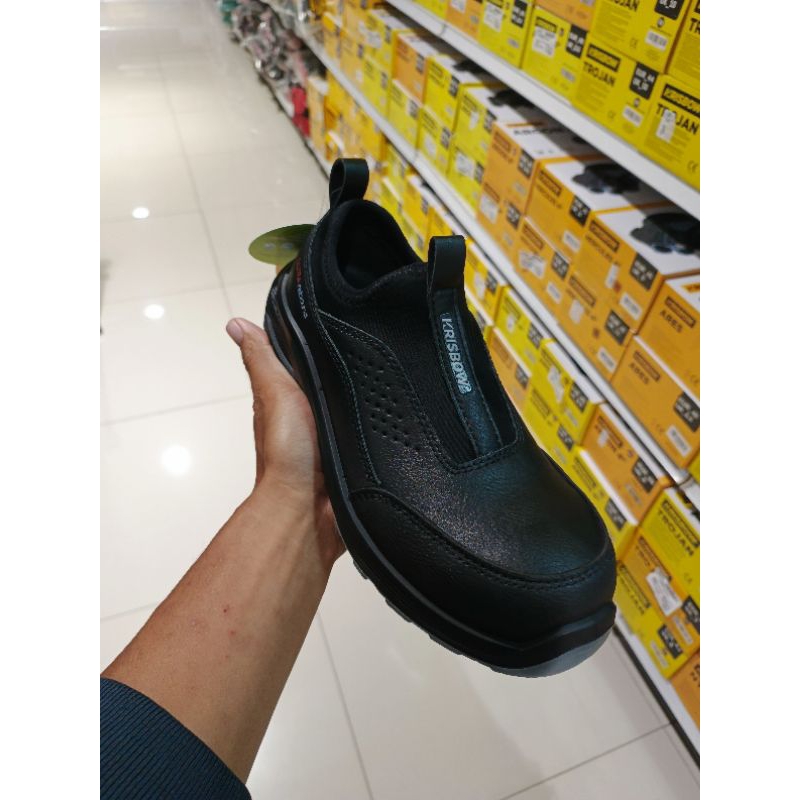 Krisbow safety shoes chronos/sepatu kerja/pengaman tanpa tali