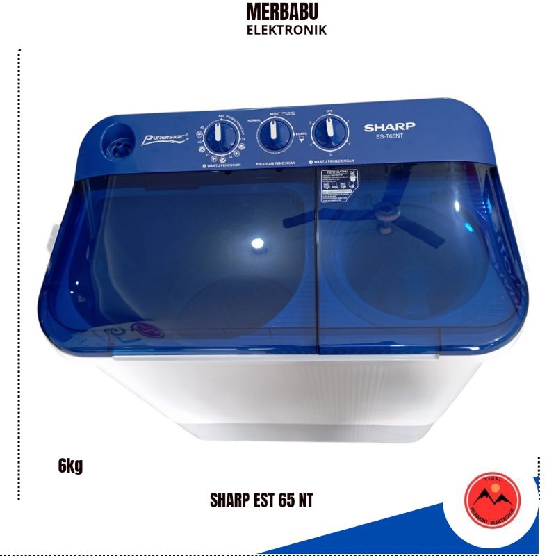 MESIN CUCI SHARP 2 TABUNG PUREMAGIC2 6kg /EST 65 NT