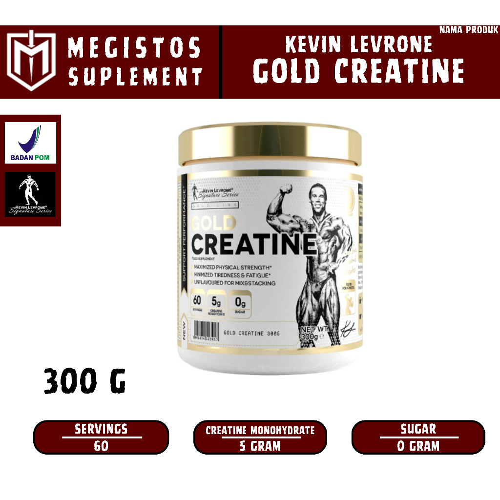 KEVIN LEVRONE GOLD CREATINE 300 GRAM PHARMA GRADE 200 MESH