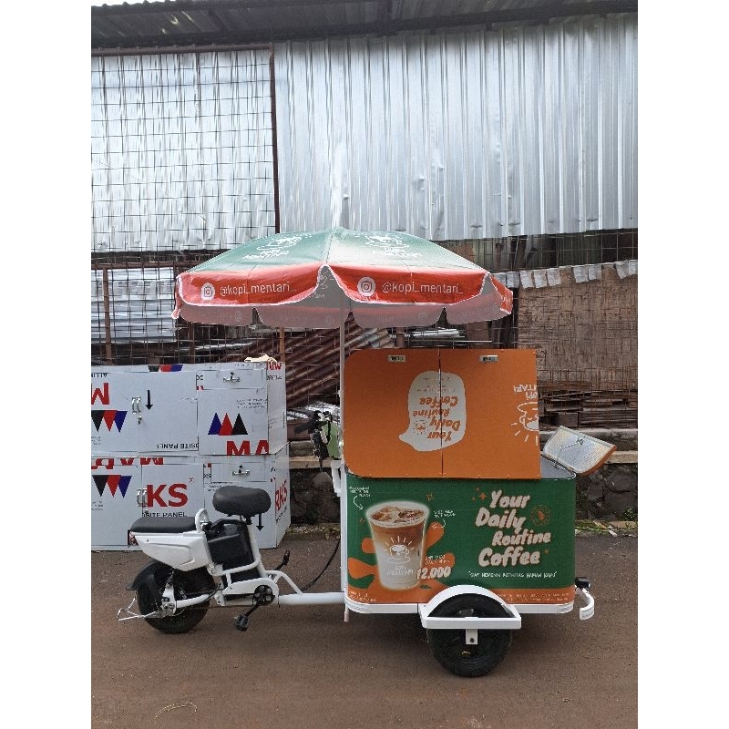 gerobak sepeda listrik | gerobak listrik | gerobak kopi keliling | gerobak jualan keliling | gerobak