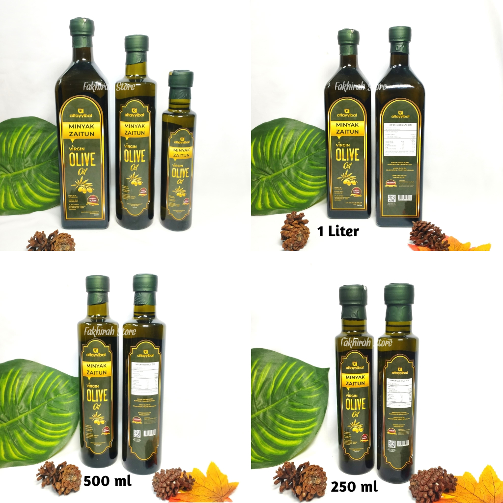 

Minyak Zaitun Attayyibat 250ml Minyak Zaitun Olive Oil Virgin 500ml Minyak Zaitun Attayyibat 1 Liter Minyak Zaitun Extra Virgin (WAJIB ORDER PENGAMAN TAMBAHAN)