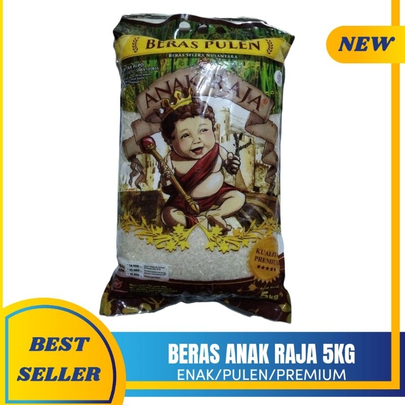 

BERAS PREMIUM CAP ANAK RAJA KEMASAN 5KG ENAK/MURAH/PUTIH/PUNEL/PULEN/ORIGINAL/HIGIENIS