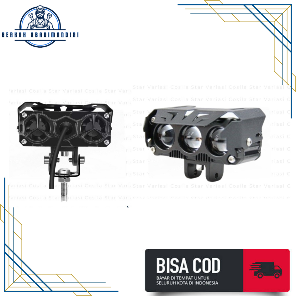 Lampu Tembak LED Laser/Lampu Sorot Laser Q9 3 Mata 2 Warna/HI LOW 60 WATT LAMPU TEMBAK MOTOR MOBIL/3
