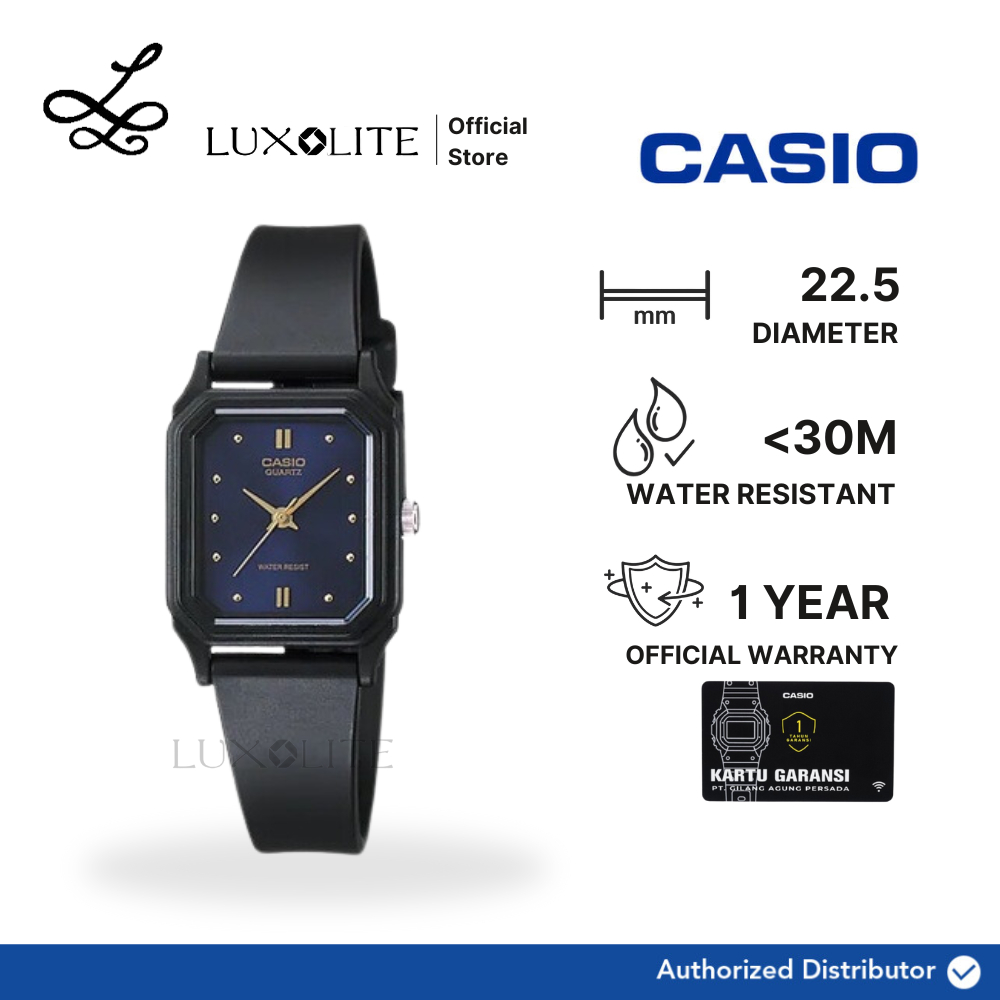 [Luxolite] CASIO Jam Tangan Wanita Analog LQ-142E-2ADF/LQ-142E-2A/LQ-142E-2 Navy Dial Resin Strap