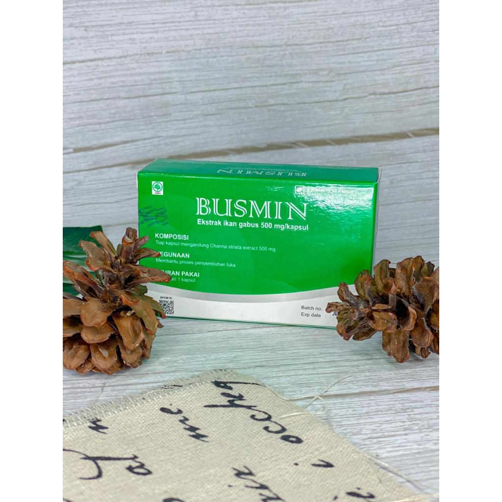 Busmin Kapsul BUSMIN Busmin Box Ekstrak Ikan Gabus, Busmin Kapsul Suplemen, Busmin Kapsul 500mg