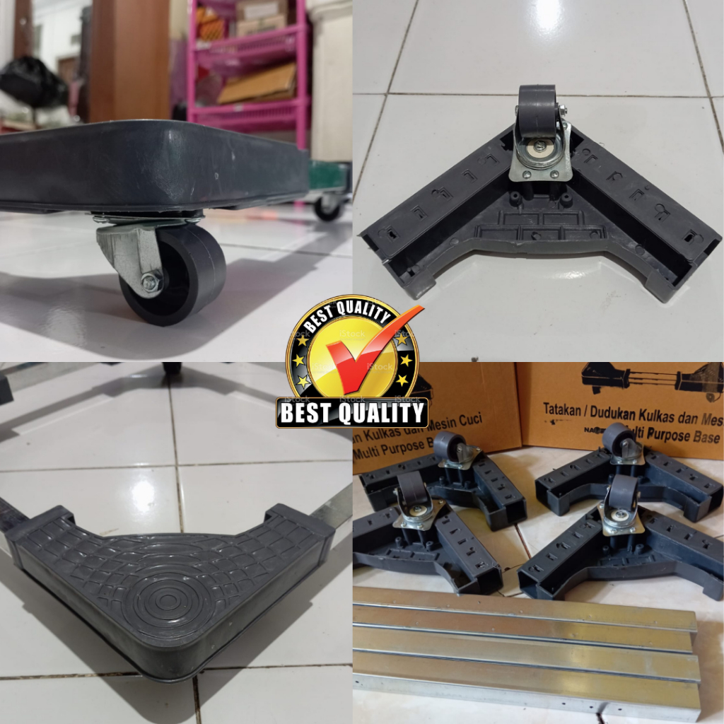 Tatakan kulkas / roda kulkas 2 pintu / alas kulkas roda / alas lemari / lemari es / kaki kulkas roda