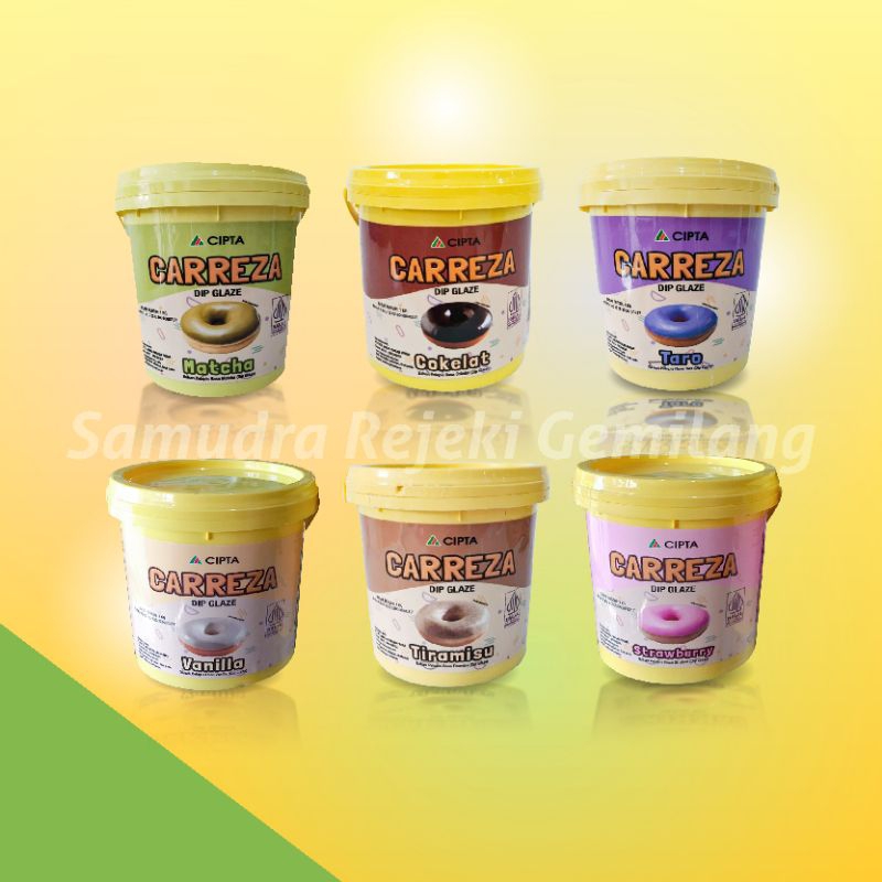 

Carreza Dipglaze 1kg aneka rasa / Glaze / Toping Donat / Selai cokelat