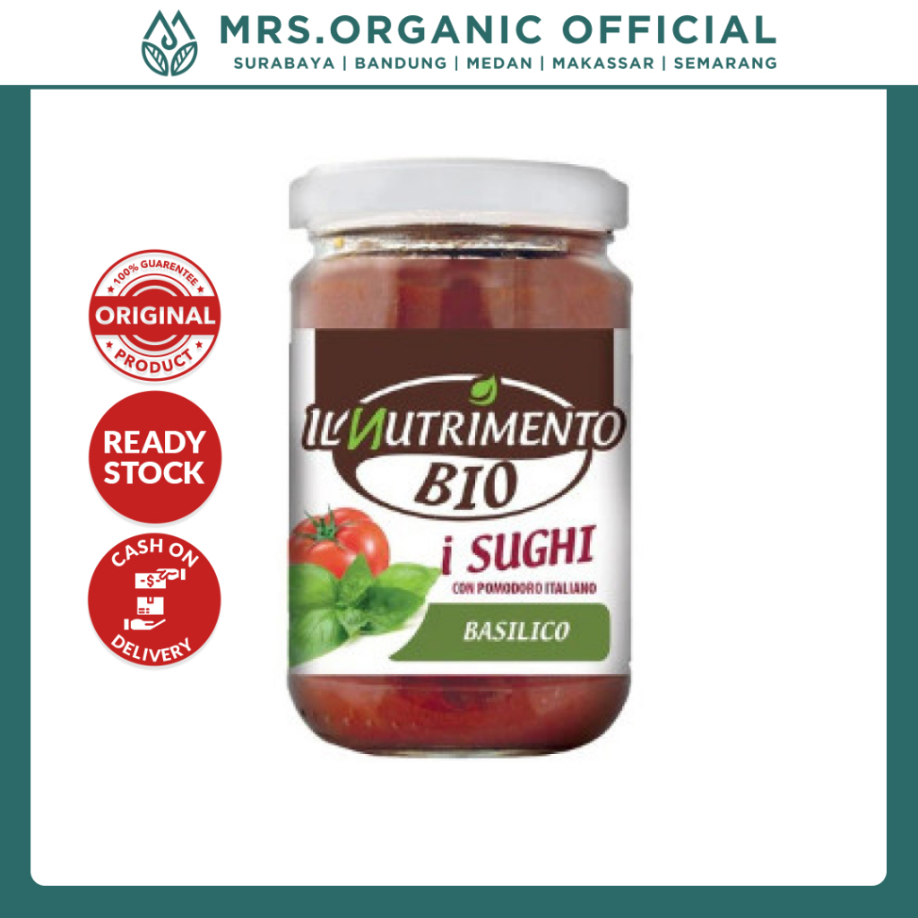 

Il Nutrimento Saus Masak Organik Saus Tomat Asli Organic Tomato Basil Sauce 280 Gr
