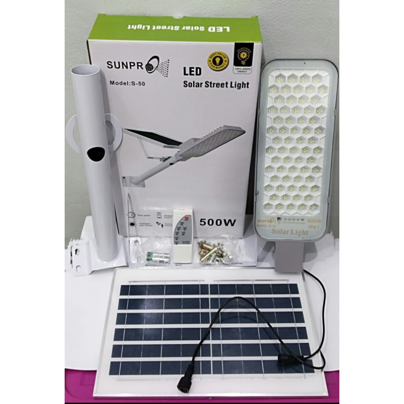 Lampu jalan Solar Panel tenaga surya sunpro 500w  S-50 / LED solar street light