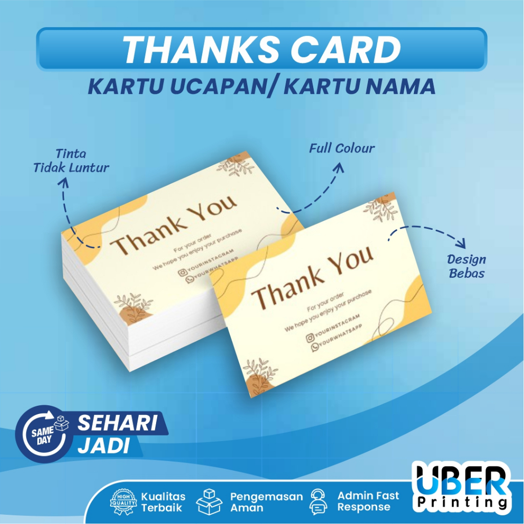 Thank You Card / Kartu Nama / Kartu Ucapan Online Shop / Hampers / Kartu Terima Kasih