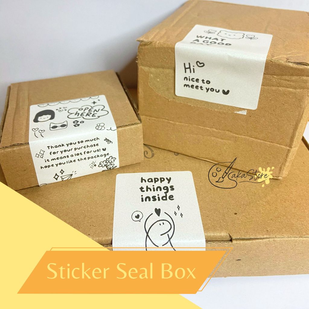

[20PCS sticker- ready stock] Label sticker segel thank you black and white thermal