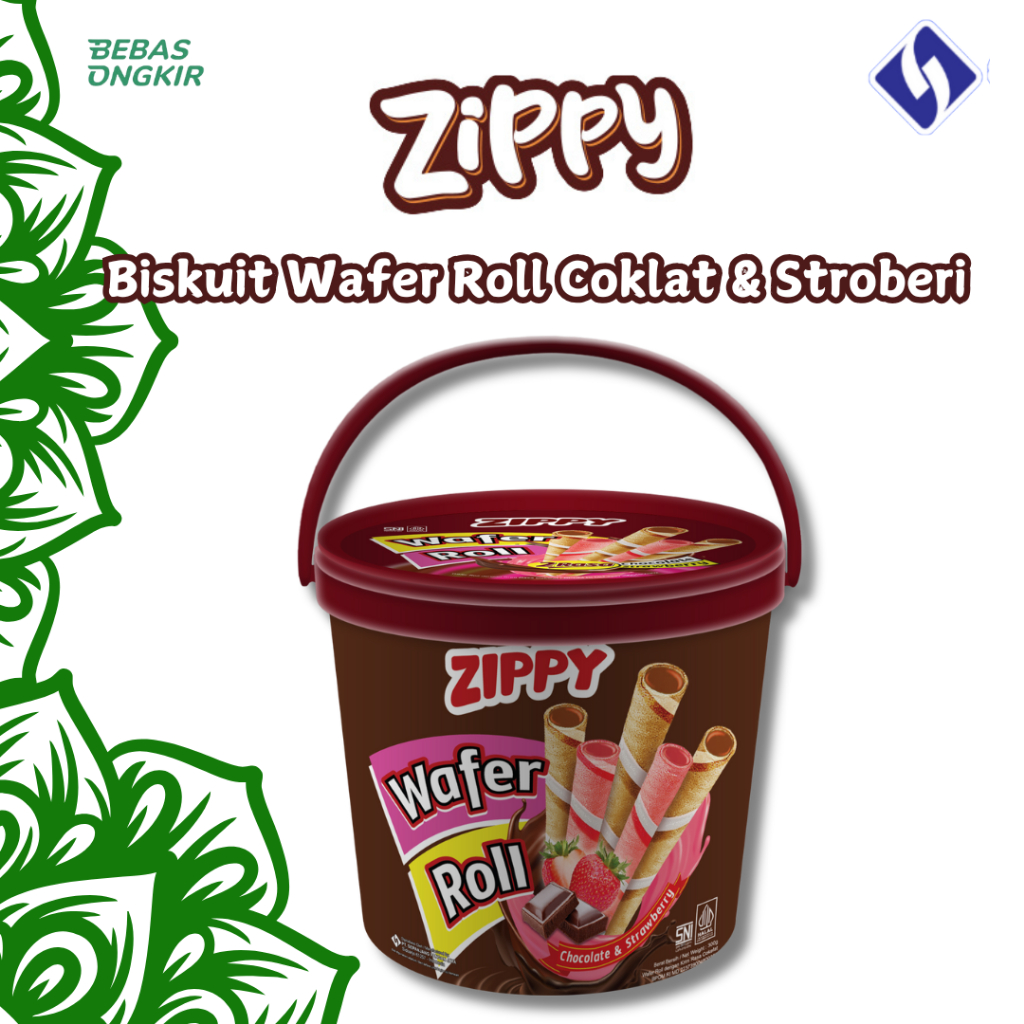 

ZIPPY WAFER ROLL TIMBA KRIM COKLAT & STROBERI Biskuit Lebaran Parcel Lebaran