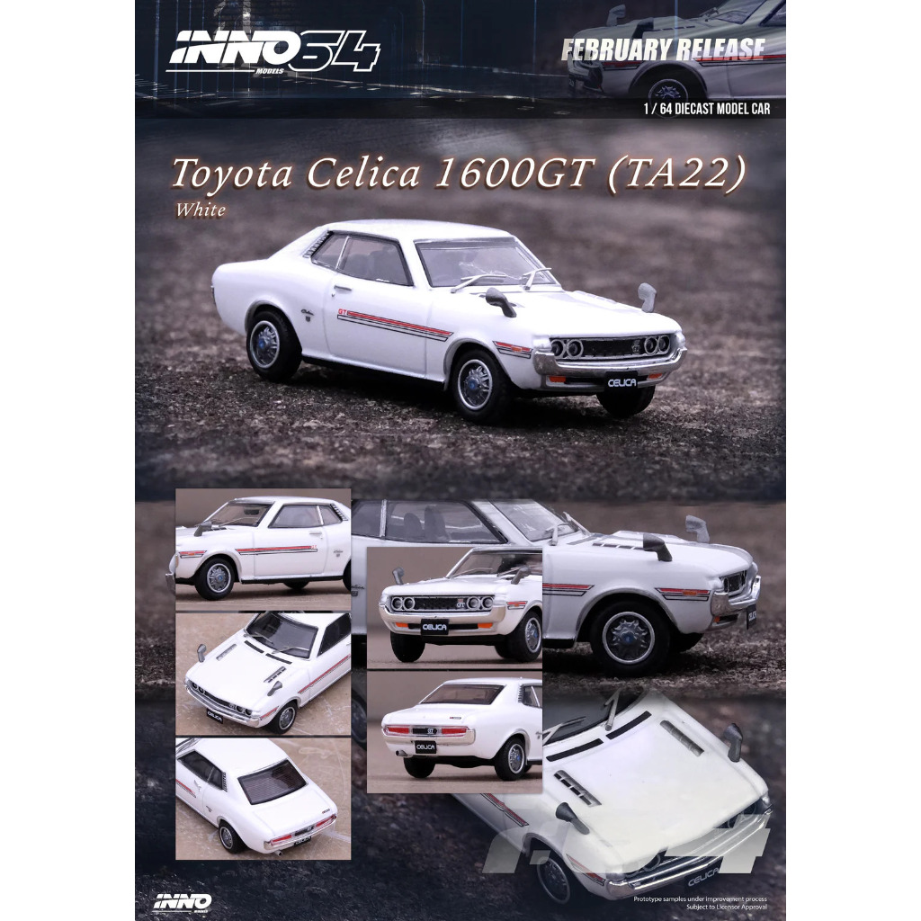 IN64-1600GT-WHI - Inno64 1:64 Toyota Celica 1600GT (TA22) White