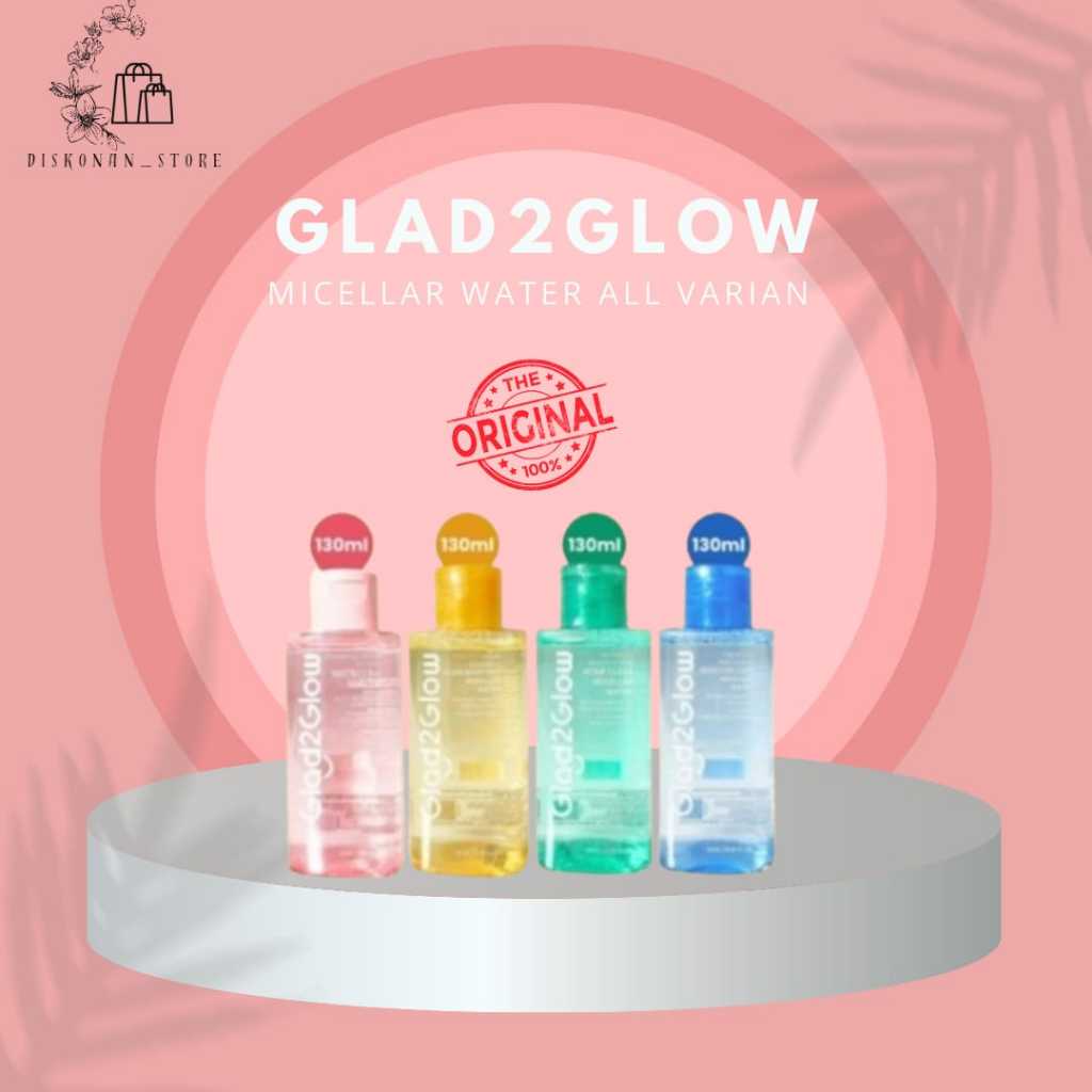 Glad2Glow Micellar Water 130ml Series / Mugwort Salicylic Acid Acne / Cherry Blossom / Yuja Vit C Mi
