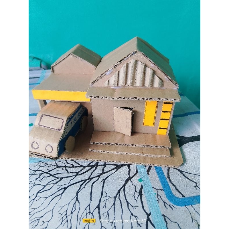 miniatur rumah minimalis dari kardus