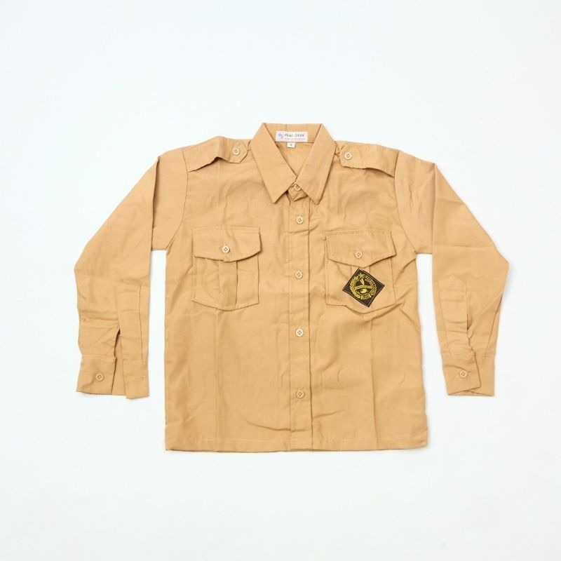 SERAGAM SEKOLAH SD BAJU PRAMUKA LAKI-LAKI MODEL LENGAN PANJANG BAHAN OXFORD ADEM
