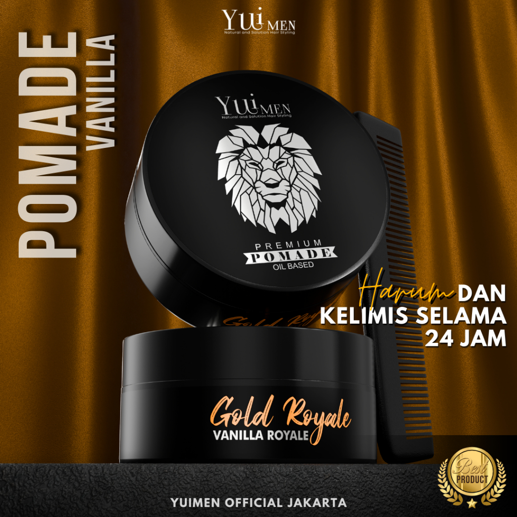 YUIMEN POMADE OIL BASED PREMIUM - Aroma Vanilla - GRATIS SISIR (Natural and Solution Hair Styling)