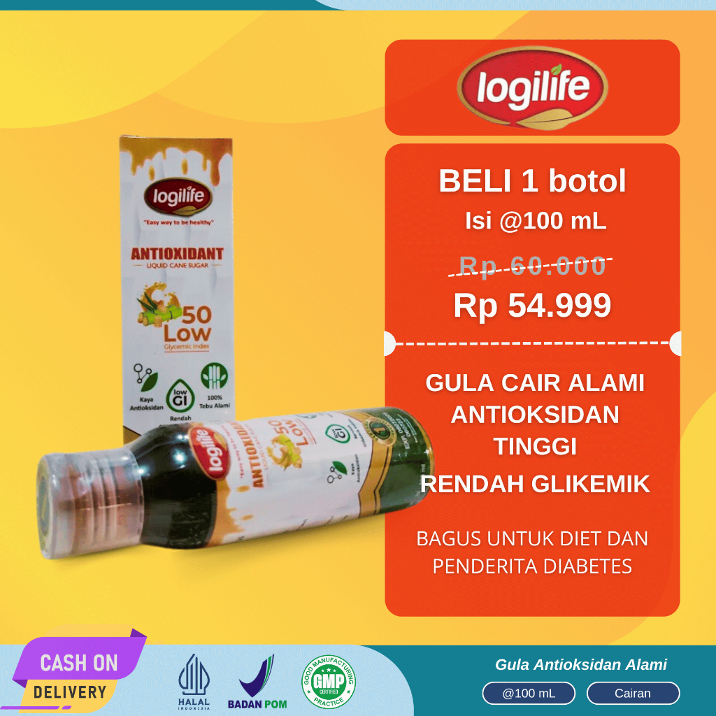 Logilife Gula Cair Rendah Kalori | Rendah Glikemik Indek | Gula Untuk Penderita Diabetes