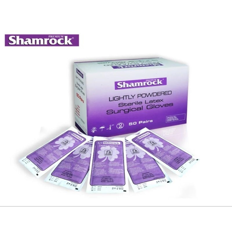 shamrock steril  powder sarung tangan, handscoon steril powder