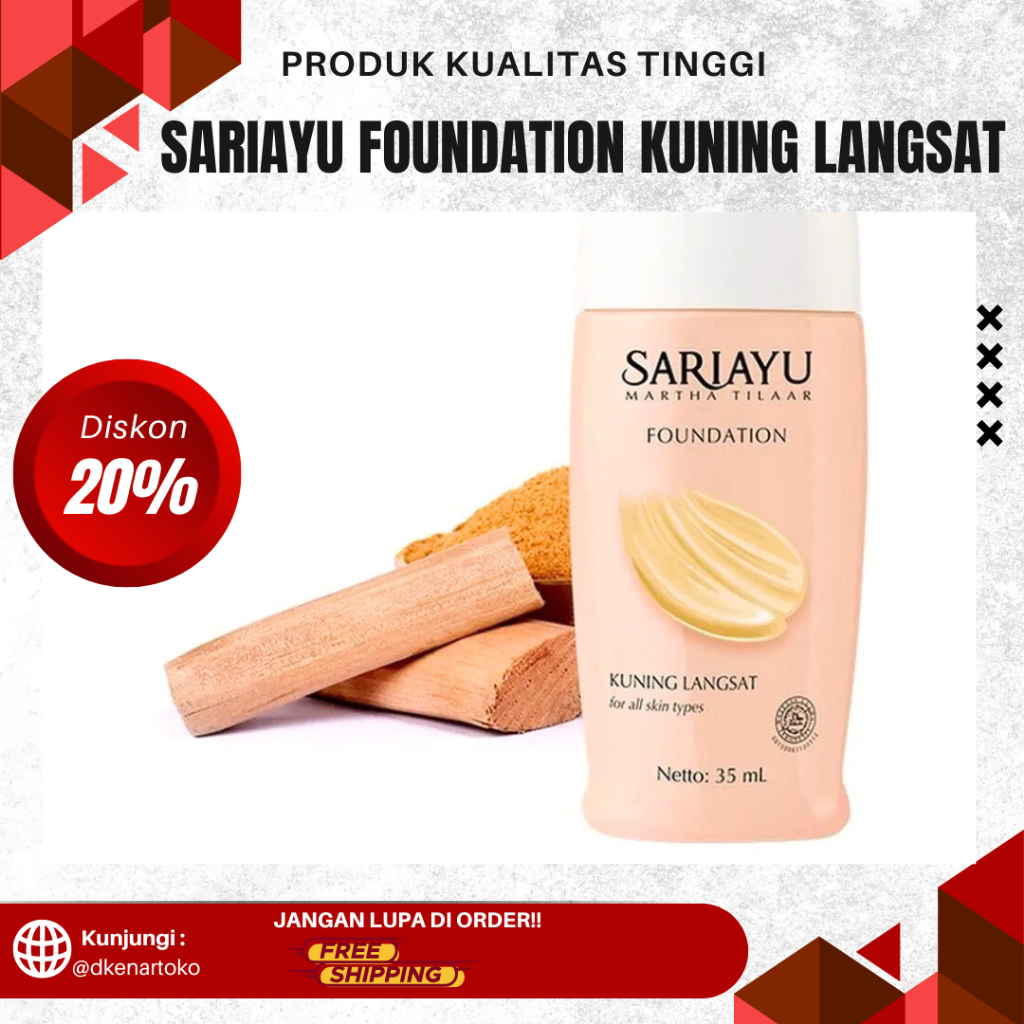 SARIAYU FOUNDATION KUNING LANGSAT|SARIAYU Foundation 35 ML