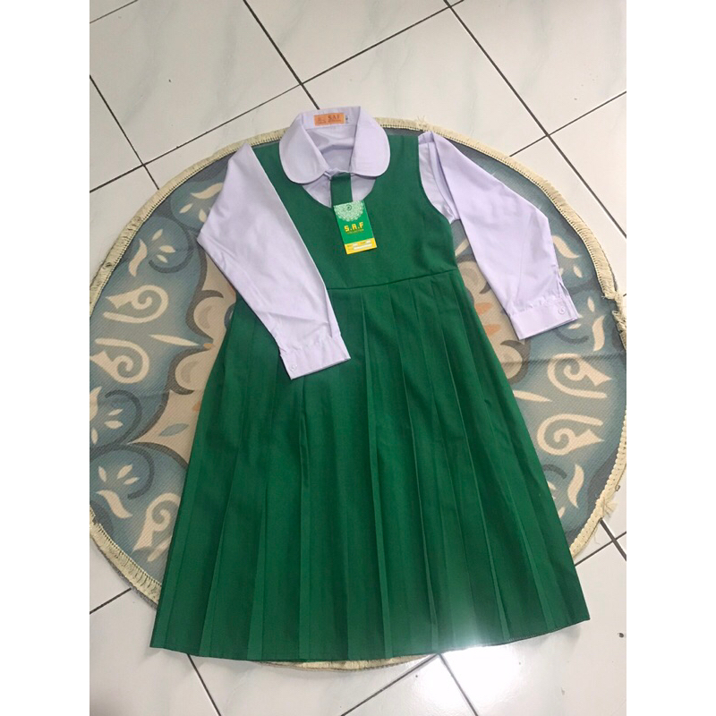 Seragam TK Seragam MI Seragam sekolah cewek warna hijau panjang