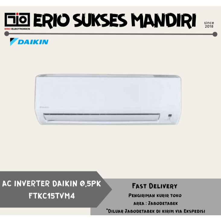DAIKIN FTKC15TVM4 / FTKC15 AC STAR Inverter Thailand 0.5PK