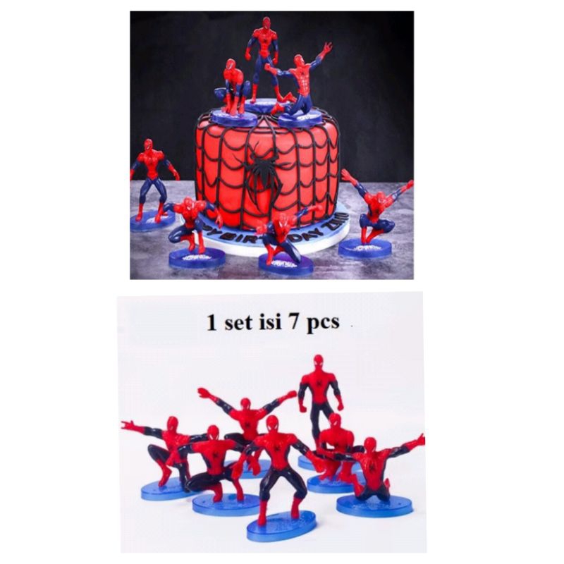 Topper kue Spiderman dekorasi kue ulang tahun anak