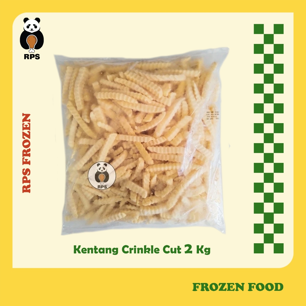 

Kentang Crinkle Cut 2 Kg, Kentang crinkle, french fries, french fries crinkle cut Kemasan 2 Kg