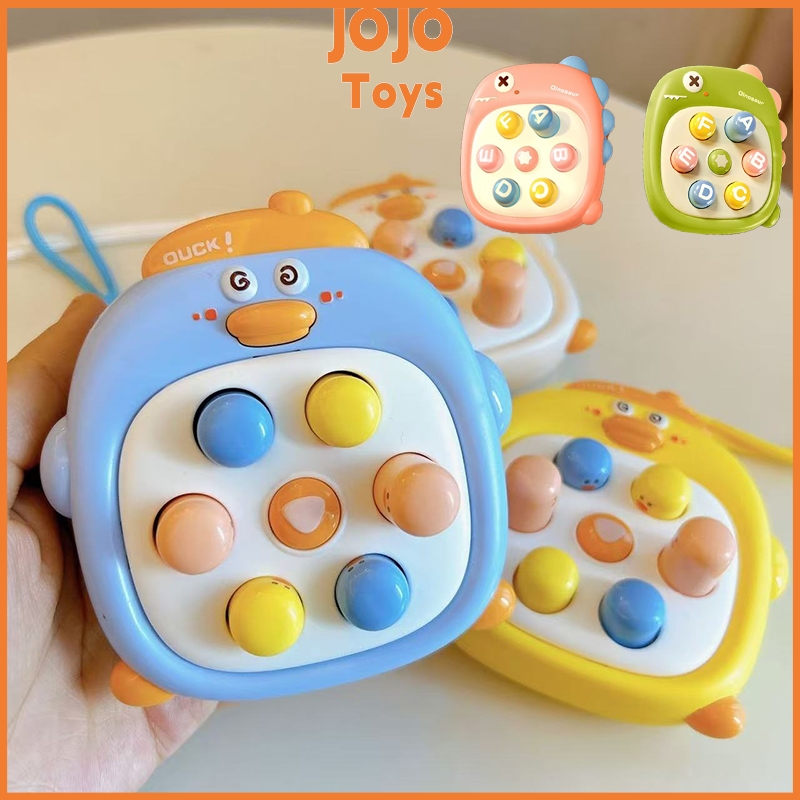JOJO Pop It Quick Push Game Console Push Elektronik Mini Pop Push Game Kartun Gantungan Game