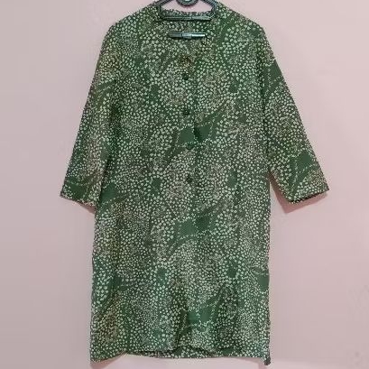 tunik hijau bermotif (preloved)