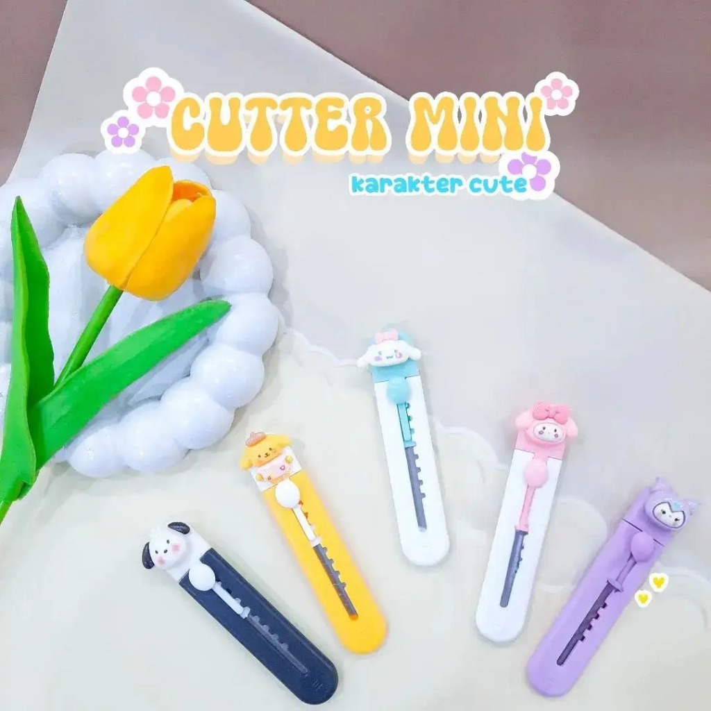 

Mini Cute Cutter Karakter Kartun Pemotong Kertas Cutter Portable Ukuran Kecil Pisau Silet Ukir Kecil
