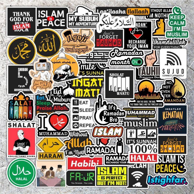 

12.12 Koleksi Stiker Kaligrafi Islami Sticker Kata-Kata Motivasi Inspiratif Pengingat Iman