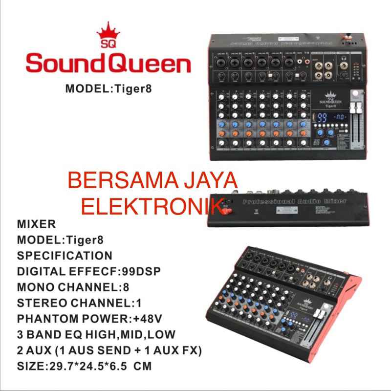 Mixer Soundqueen Tiger 8 Channel Original