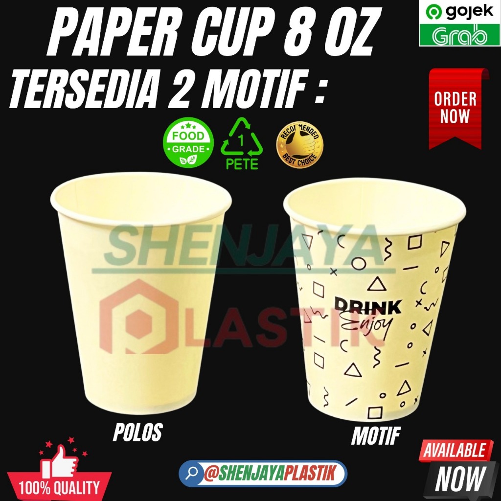 PAPER CUP,CUP KOPI,GELAS KERTAS MINUMAN PANAS | MERK WALALA | UK 8OZ | ISI 50PCS/PAK