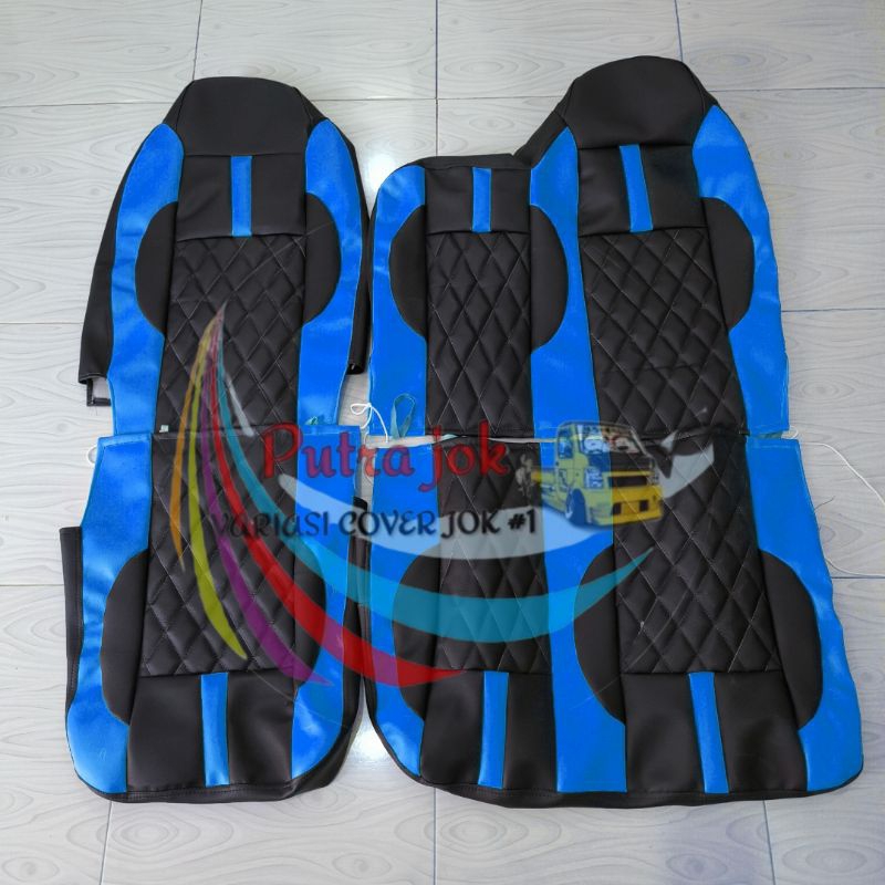 Sarung jok cover jok truk elf macan,elf yuro,elf giga,traga model wajik