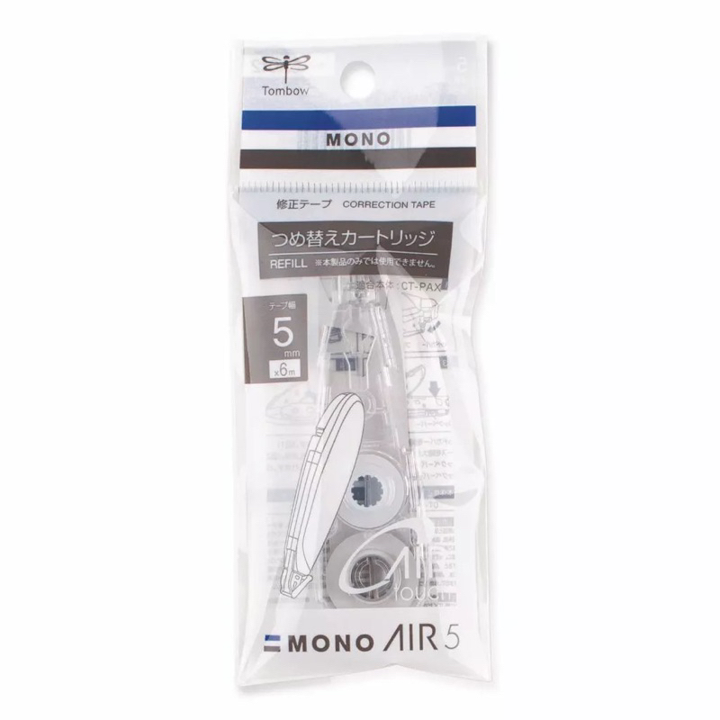 

Tombow Mono Air Pen Type Refill Correction Tape Isi Ulang Pita Koreksi 5mm x 6m CT-PAR5
