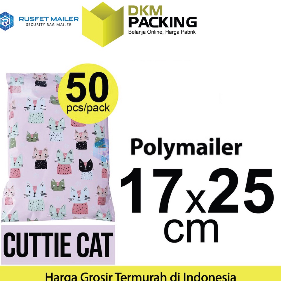 

Harga Murah Polymailer 17cm x 25cm Polimailer Amplop Plastik Packing RUSFET Motif Cat PACK W65