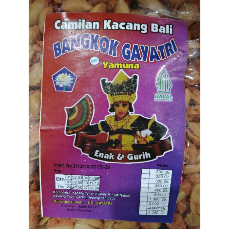 

Camilan Kacang Bali Bangkok Gayatri Yamuna Enak & Gurih