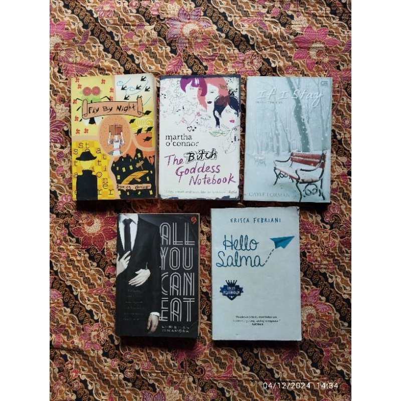 Variasi Novel: FLY BY NIGHT, THE BITCH GODDESS NOTEBOOK, IF I STAY, ALL YOU CAN EAT, Hello SALMA, JA