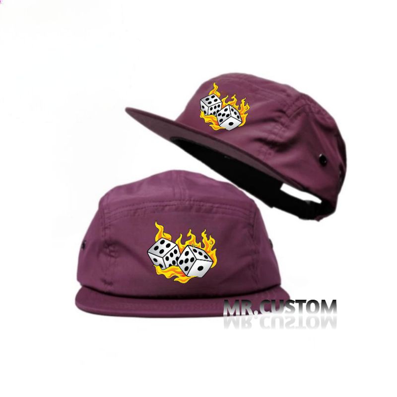 Topi 5 Panel Casual Lokal Brand Dice Flare / Five Panel Skena Vintage Pria Wanita Dewasa