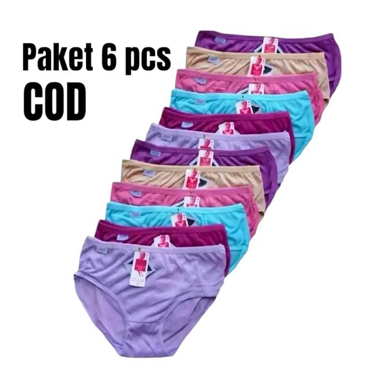 PROMO TERLARIS PROMO (COD) 6 PCS CELANA DALEM WANITA / Celana dalem wanita dewasa / cd wanita / Cela