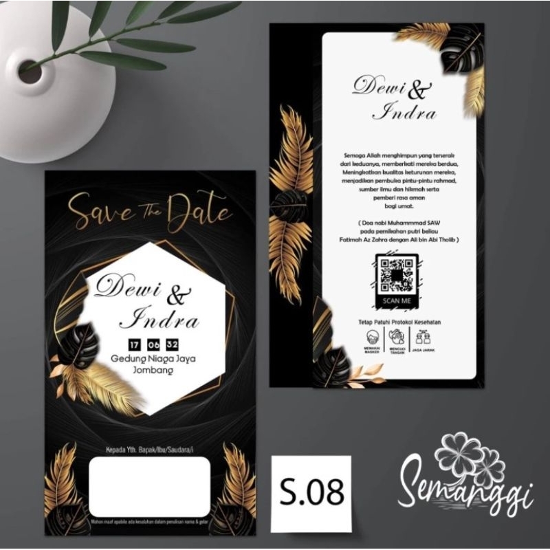 (FREE PLASTIK OPP) SEMANGGI 08 UNDANGAN RUSTIC SERIBUAN / UNDANGAN LOW BUDGET / UNDANGAN SIMPEL / UN