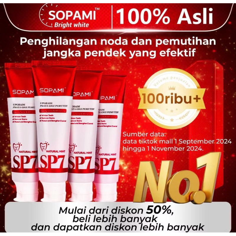 

[READY] SOPAMI SP7 PASTA GIGI PROBIOTIK PEMUTIH GIGI ALAMI PENGHILANG NODA KUNING / KOPI BPOM