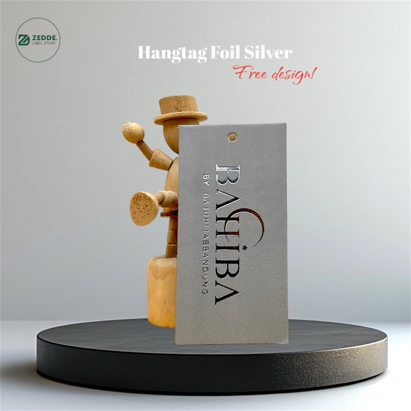 

( 1200pcs Hangtag Premium Foil FREE DESIGN ) Hangtag Foil Custom Hangtag Baju Foil Murah Premium