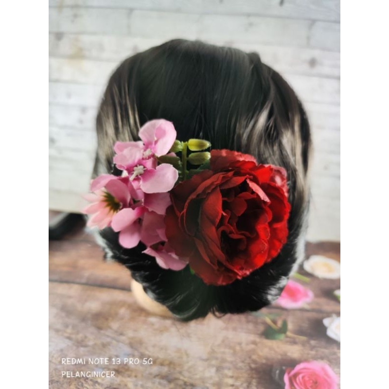 Sirkam Rambut Bunga Bloomy -Hiasan Rambut Sanggul Bunga - Hairdo Jepit Sirkam Rambut Bunga Pesta Cli