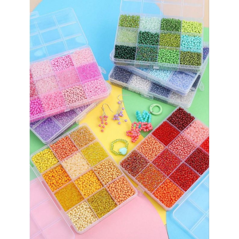Manik Manik Pasir 1Box / Manik Pasir Set Box/ Manik/Mote Pasir Bahan Kerajinan Tangan DIY