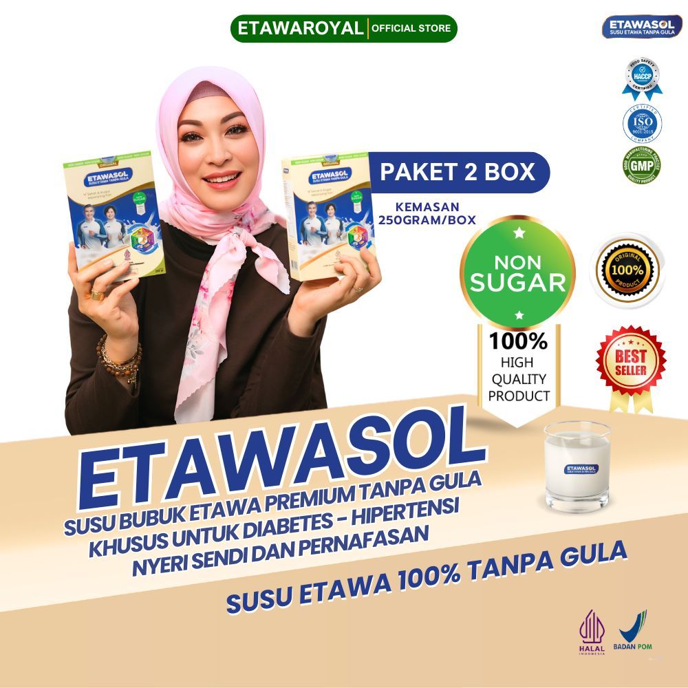 

Etawasol Susu Etawa Bebas Gula Anti Diabetes, Hipertensi, Nyeri Sendi dan Pernafasan - Paket 2 Box
