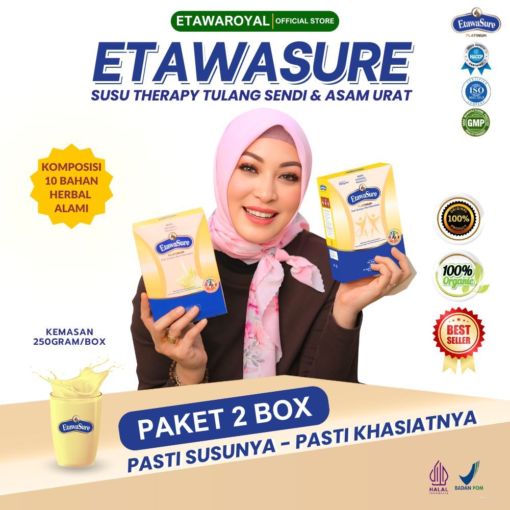 

Etawasure Platinum Susu Kambing Etawa Untuk Terapi Tulang Sendi & Asam Urat Paket 2 Box