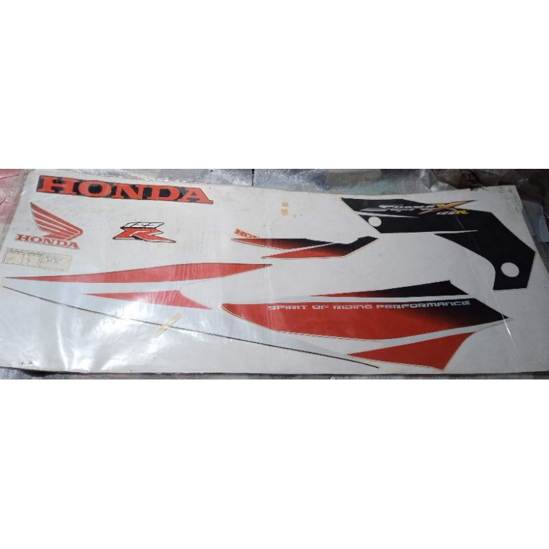 871x0 KTM original AHM Astra Honda motor black red striping stiker box cover body set kanan kiri Sup