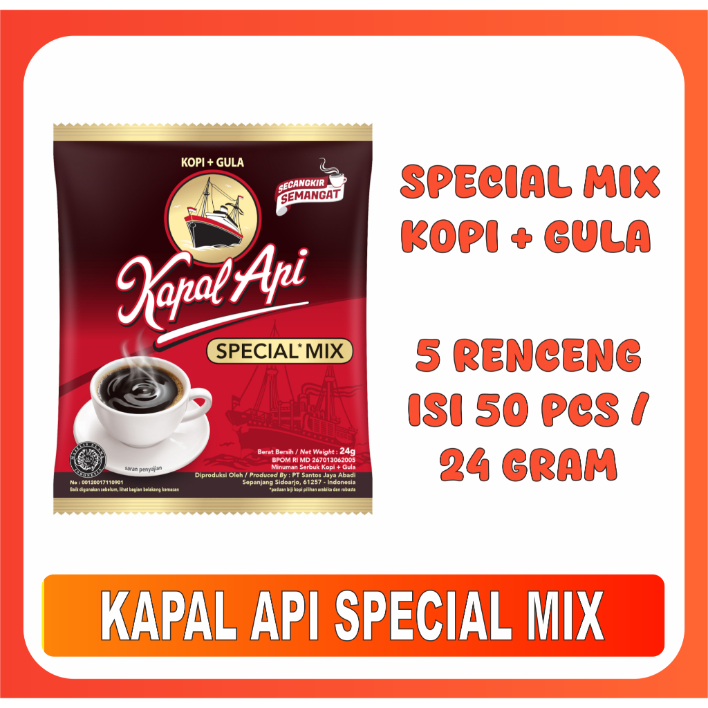 

5 RENCENG KOPI KAPAL API SPESIAL MIX (50 SACHET)